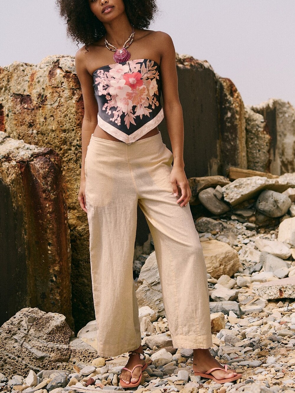 FREE PEOPLE Demi Cotton-Linen Pants NWT